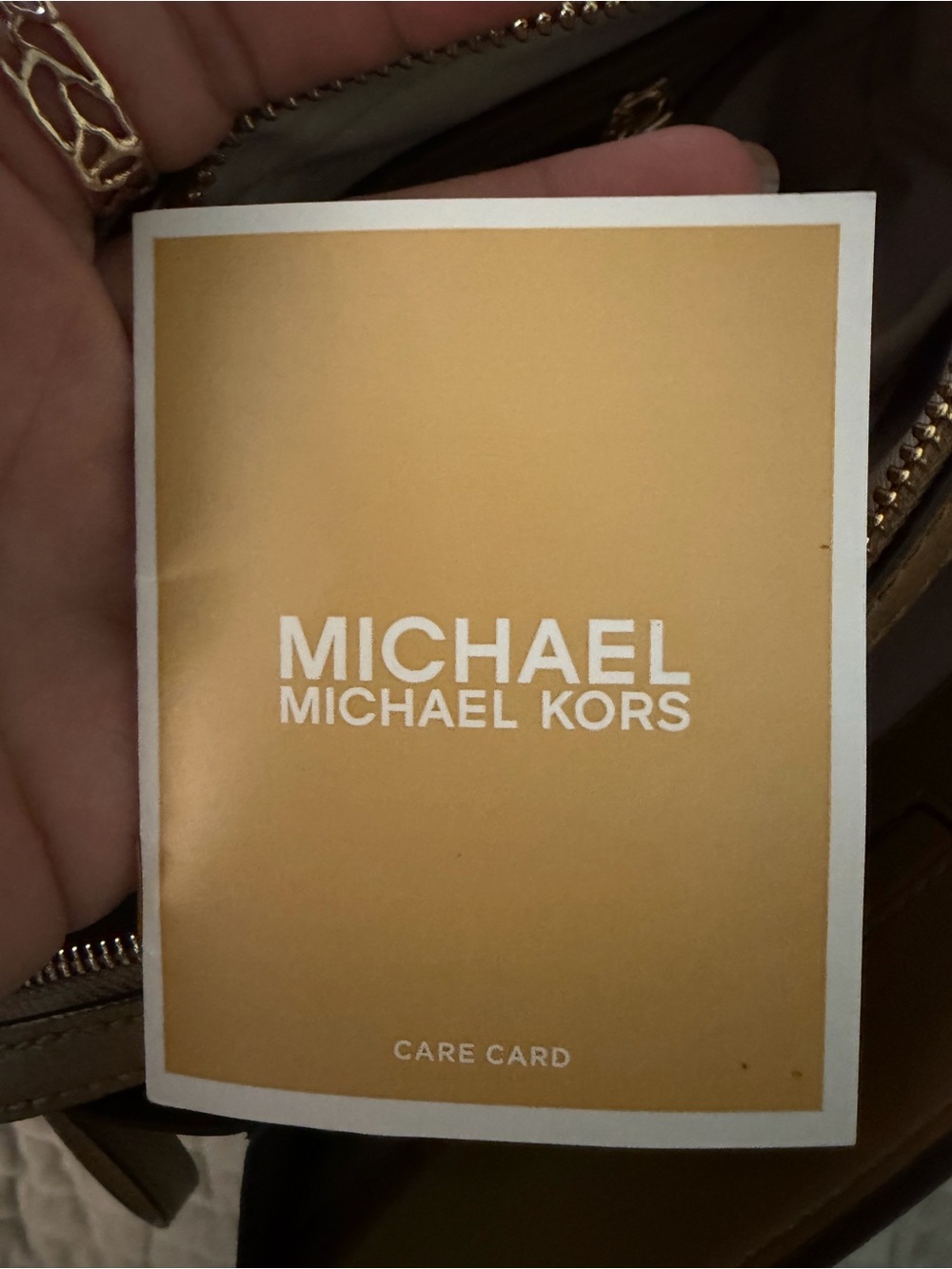 Michael Kors Tan Leather Satchel with Gold MK Charm - Picture 10 of 15
